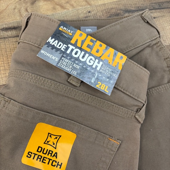 Ariat Rebar Perfect Rise Straight Pants Field Khaki Work Outdoor NEW - Picture 8 of 12